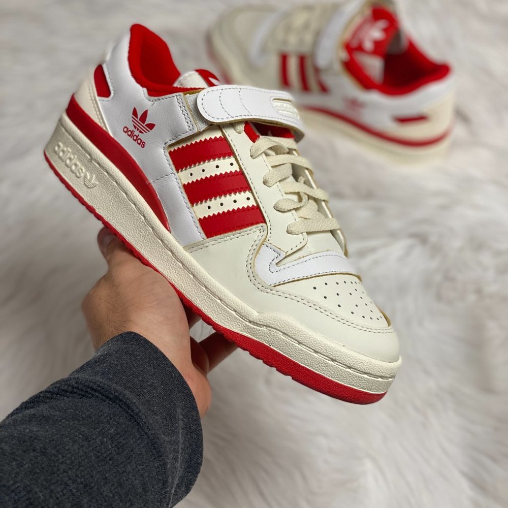 Adidas Forum 84 Low Casual Sneaker Shoes White Red GX4518 NEW Multi Sz